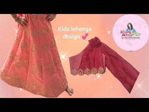 Kali vala lehenga design for kids with one shoulder blouse design 💞💞✨✨🌸#kidslehnha