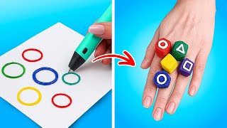 NEW 123 GO! 3D Pen Vs Glue Gun! 🔥 Cool Hacks & Crafts You NEED To Try!