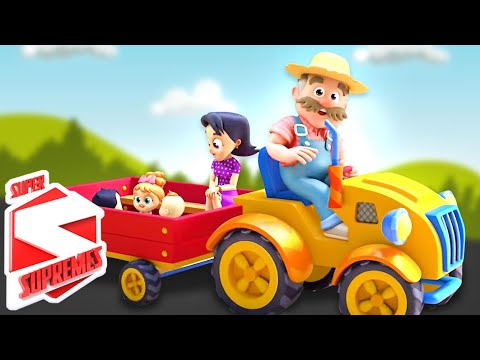 Wheels On The Tractor - Farm Vehicle And Nursery Rhyme for Kids