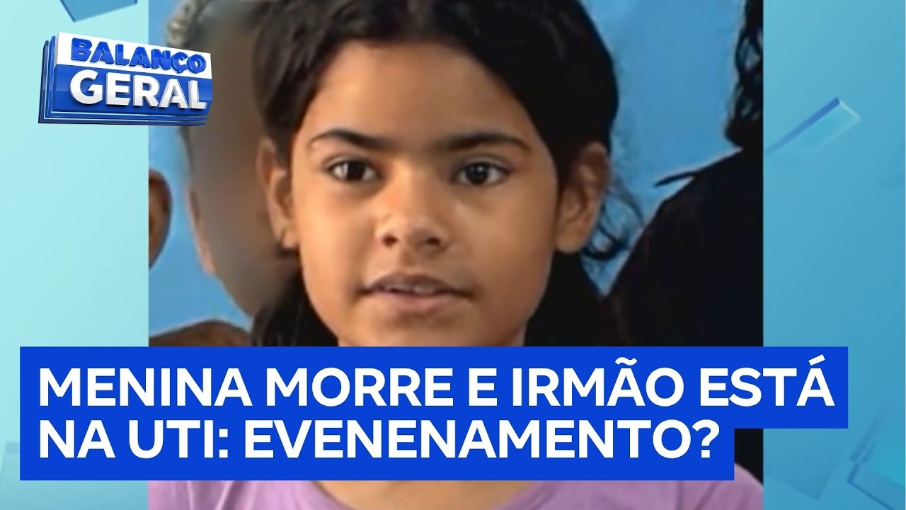 Menina de 9 anos morre e irmão de 7 é internado após refeição em família