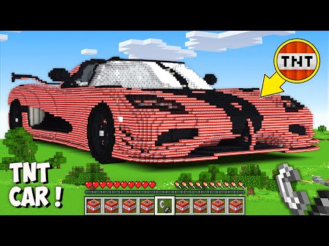 NEVER LIGHT THE BIGGEST TNT SPORT CAR in Minecraft! I found LONGEST CAR of 999.999 TNT!