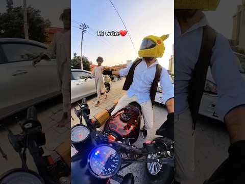 Spread happiness❤️🙌#biker #rider #pikachu #insta360