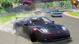 10 одарённых БОТОВ против МЕНЯ на гоночном ТРЕКЕ! BeamNG Drive