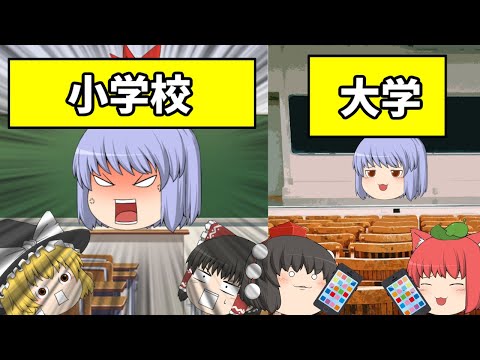 小学校と大学の違い【ゆっくり茶番】