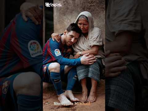 “ميسي يطلب حذاء كرة القدم من أمه لكنها لا تملك المال.. كرستيانو يستفزه بحذائه الذهبي! ⚽👟✨”#ميسي
