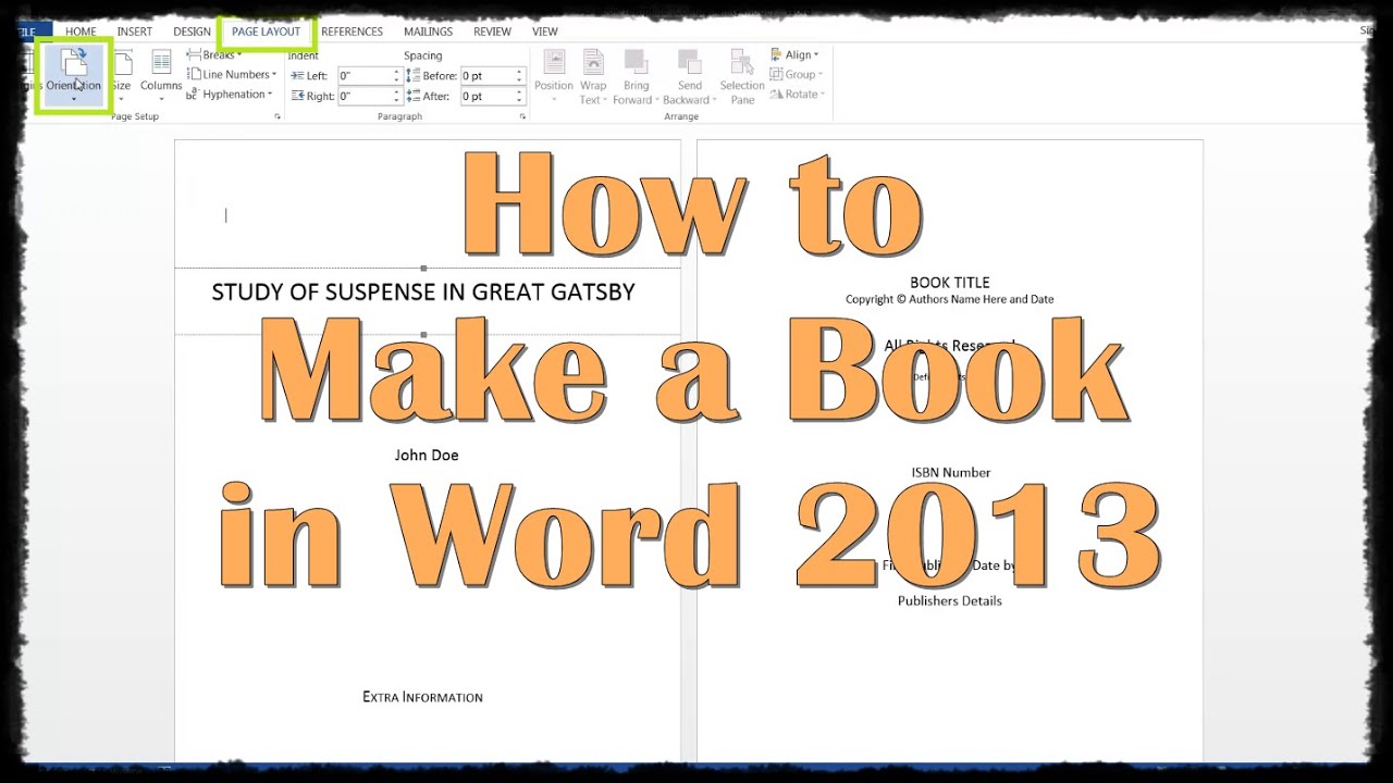 How to Make a Book in Word 2013