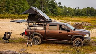 Truck Camping With Rooftop Tent