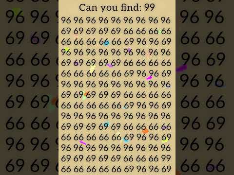 Can you find hidden number 99 in 3 sec? #find #hidden #oddoneout #maths #iq #find #try #100k #puzzle