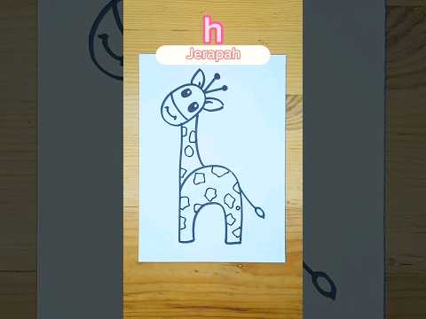 Menggambar jerapah dari huruf h