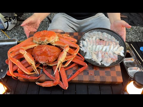 [휴가전 필수시청]  캠핑 와서 이걸 먹는다고요?  🦀 대게+회+그리고 해장까지~