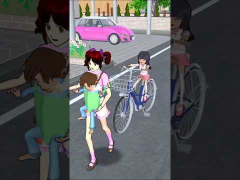 Mio fell off her bicycle #sakuraschoolsimulator #sakura #shortvideo #sss #games #animation