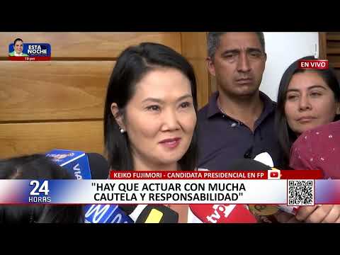 Keiko Fujimori se muestra optimista ante el avance del conteo de votos