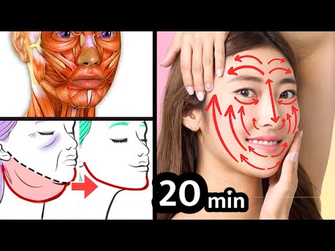 20mins🔥Full Face Lifting Exercise for Jowls, Laugh Lines, Eye Bags, Marionette Lines!