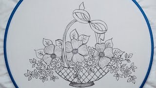 Very Beautiful Hand Embroidery Of A Basket Pattern - Hand Embroidery designs - Embroidery Queen