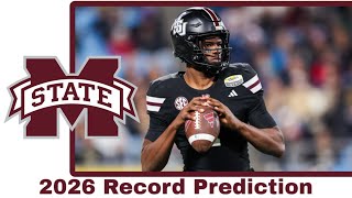 Mississippi State Bulldogs 2026 College Football Record Prediction 