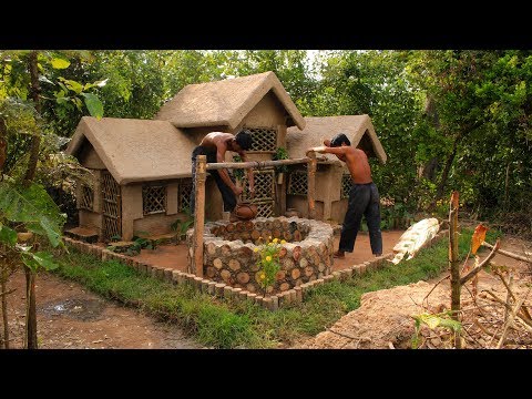 Build The Most Beautiful Survival House And Build the Wells out the water