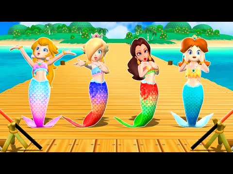 【マリオパーティ9】ミニゲームマーメイドピーチVsマーメイドデイジーVsマーメイドロゼッタVsマーメイドポリーン(最強CPU｢たつじん」)
