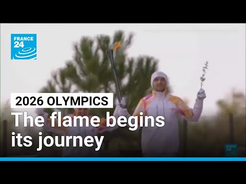 YouTube video thumbnail: Olympic Flame Begins its Weather-hit Journey to Milan-Cortina 2026 