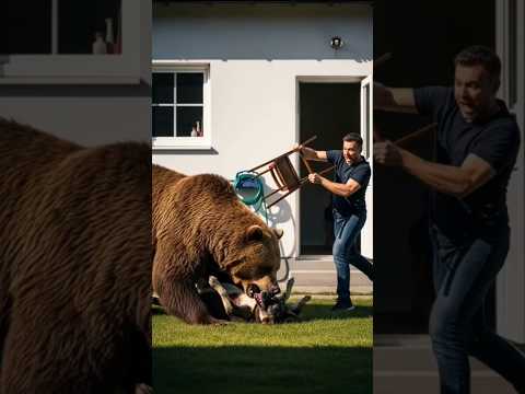 Heroic: A Man's Courage in Saving His Beloved Dog from a Ferocious Bear. 🐻🐕 #shorts