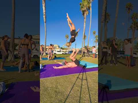 Acro with a stranger! Check my bio to learn beginner acroyoga!