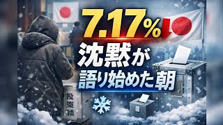 「投票率7.17％――日本で何が起きているのか🇯🇵🗳️」 #日本政治 #日本の未来 #最新ニュース #政治ニュース #高市早苗 #日本ニュース #自民党 #世界ニュース #日本外交 