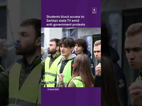 Protestors in Serbia block TV station