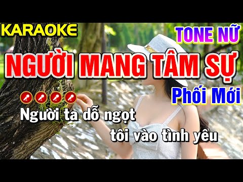 NGƯỜI MANG TÂM SỰ Karaoke Bolero Nhạc Sống Tone Nữ ( Phối Mới ) | Nàng Thơ Karaoke