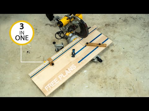 3 in 1 miter saw station (must have WOODWORKING jig)  DIY Creators