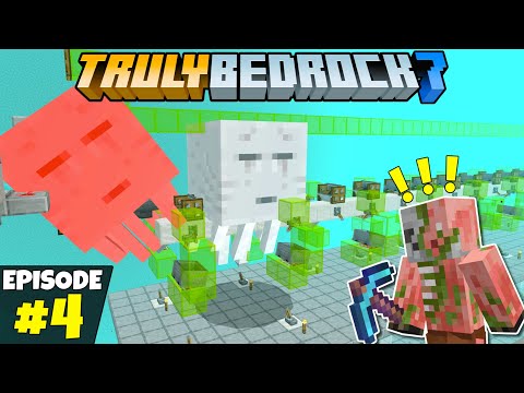 FAST Gunpowder Farm! Truly Bedrock S7 Episode 4! Minecraft Survival Let's Play