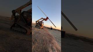 The @abbuildings6443 drilling crew setting the first four posts of the new building at sunset!