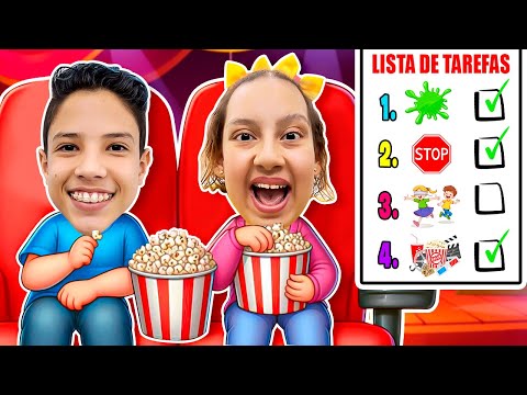 Maria Clara e Henrique organizam brincadeiras nas férias com LISTA DE TAREFAS | To do list for kids