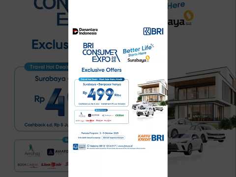 Pastikan kamu berkunjung ke event BRI Consumer Expo 3-5 Oktober 2025 di Mall Ciputra World Surabaya.