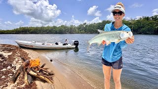 Inshore Tarpon & Snook Fishing in Belize | Catch, Cook & Fire on the Beach!