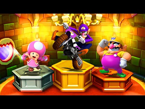 Mario Party Star Rush - Lucky Battles - Waluigi vs Wario vs Toadette vs Daisy