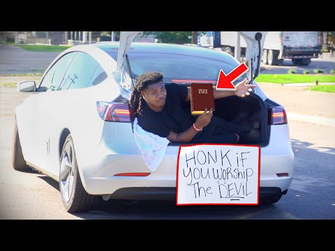 Forcing Strangers in Traffic to Honk at Ridiculous Signs!