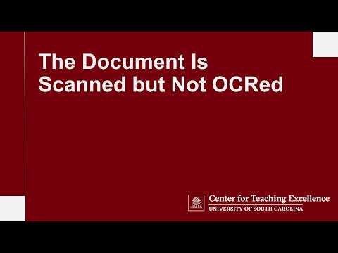 The Document is Scanned but not OCRed.