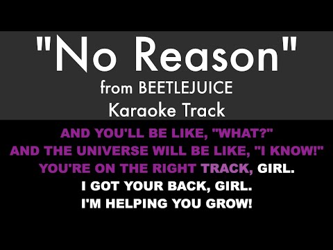 “No Reason” from Beetlejuice – Karaoke Track with Lyrics on Screen