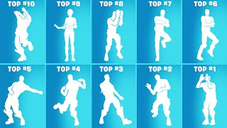 Top 10 MOST POPULAR Fortnite Dances From Every Season (Get Griddy, Popular Vibe, Laugh It Up)