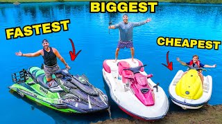 World’s CHEAPEST vs FASTEST vs BIGGEST Jet-Ski Fishing Challenge!!