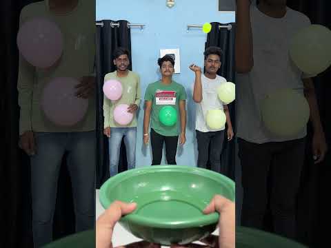 Put The Ball In Bucket With Pop Balloon Challenge #shorts