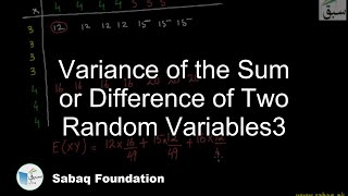 Variance of the Sum or Difference of Two Random Variables3