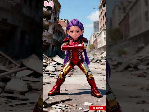 Little Iron Man's Epic Team-Up vs a Giant Mecha T-Rex! #shorts #kpop #cartoon  #funny  #ironman
