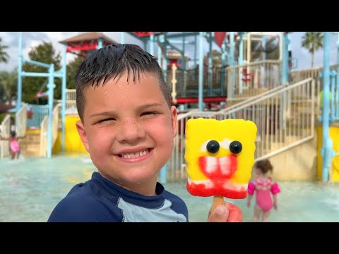 BEST WATERPARK PLAYGROUND EVER!  Caleb Plays at The Fun Outdoor Water PARK &  Splash Pad for Kids!