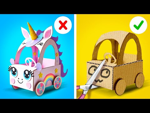 COOL : Cardboard Crafts with Unicorns 🌈 Cool Cardboard Hacks & Viral TikTok Gadgets by Lol!Pop