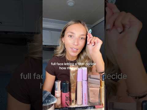 letting a filter decide how many pumps! #grwm #makeupchallenge #makeupproducts #shortsfeed #shorts