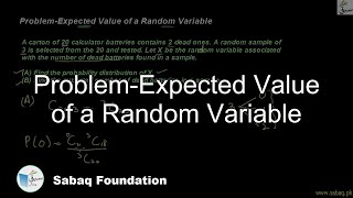 Problem-Expected Value of a Random Variable