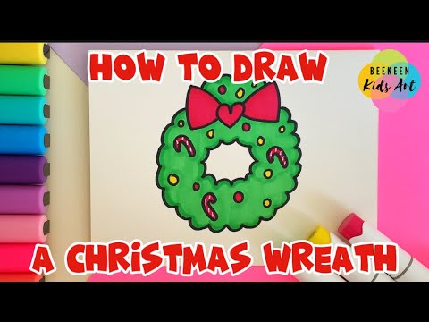 How to Draw a Christmas Wreath