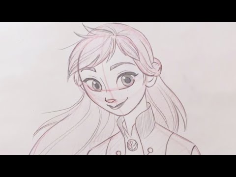 How to Draw Anna from Frozen 2 l Draw With Disney Animation