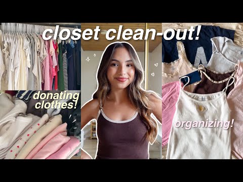 CLOSET CLEANOUT! 👚 organizing and donating clothes! *productive*