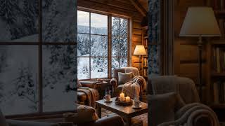 Cozy Fireplace Cabin in Heavy Snow #ambience #winter #relax